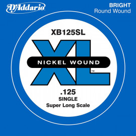 XB125SL Nickel Wound Отдельная струна для бас-гитары, никелированная, .125, Super Long, D'Addario - XB125SL Nickel Wound Отдельная струна для бас-гитары, никелированная, .125, Super Long, D'Addario