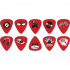 RPRKH RockaBilly Упаковка медиаторов, 12шт, красные, с рисунком, толстые, D'Andrea - RPRKH RockaBilly Упаковка медиаторов, 12шт, красные, с рисунком, толстые, D'Andrea