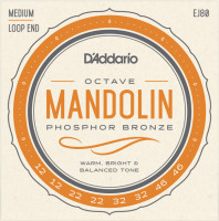 EJ80 Комплект струн для мандолины октавной, фосфорная бронза, 12-46, D'Addario