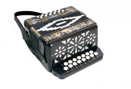S40XL-C-BLACK Гармонь "Сувенир" 15х12-I, черная, палехская роспись, Шуйская гармонь - S40XL-C-BLACK Гармонь "Сувенир" 15х12-I, черная, палехская роспись, Шуйская гармонь