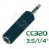 CC320 Переходник (разъем переходной) 3,5мм, моно, штекер - 6,35мм, моно, гнездо, Soundking - CC320 Переходник (разъем переходной) 3,5мм, моно, штекер - 6,35мм, моно, гнездо, Soundking