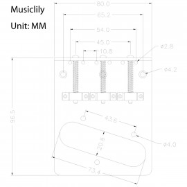 MX0832 Бридж для электрогитары Telecaster, хром, Musiclily - MX0832 Бридж для электрогитары Telecaster, хром, Musiclily