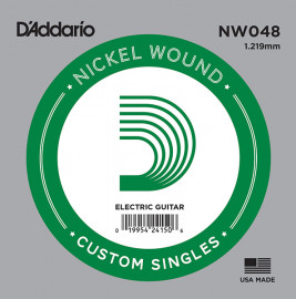 NW048 Nickel Wound Отдельная струна для электрогитары, никелированная, .048, D'Addario - NW048 Nickel Wound Отдельная струна для электрогитары, никелированная, .048, D'Addario