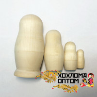 LHM90002 Матрешка без росписи 4 кукольная, Хохлома