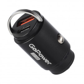 00-00028409 Автомобильное З/У GPQC12 1USB+1Type-C 22.5W Mini черный, GoPower - 00-00028409 Автомобильное З/У GPQC12 1USB+1Type-C 22.5W Mini черный, GoPower