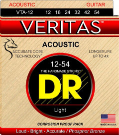 VTA-12 Veritas Комплект струн для акустической гитары, фосфорная бронза, 12-54, DR - VTA-12 Veritas Комплект струн для акустической гитары, фосфорная бронза, 12-54, DR