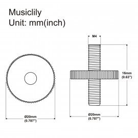 MX2210BK Опоры бриджа Tune-O-Matic ABR-1, 2шт, черные, Musiclily - MX2210BK Опоры бриджа Tune-O-Matic ABR-1, 2шт, черные, Musiclily
