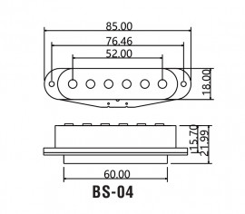 BS-04Middle-BK Звукосниматель магнитный, сингл, средний, черный, Belcat - BS-04Middle-BK Звукосниматель магнитный, сингл, средний, черный, Belcat