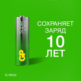 GP15AA21-2CRSBC4 Super Alkaline G-TECH Элемент питания АА, алкалиновый, 4 шт, GP - GP15AA21-2CRSBC4 Super Alkaline G-TECH Элемент питания АА, алкалиновый, 4 шт, GP