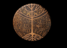 Бубен Shamanic Три мира 35х35 - Бубен Shamanic Три мира 35х35