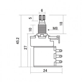 Push-500A Потенциометр A500K (лог), Push-Pull, Hosco - Push-500A Потенциометр A500K (лог), Push-Pull, Hosco