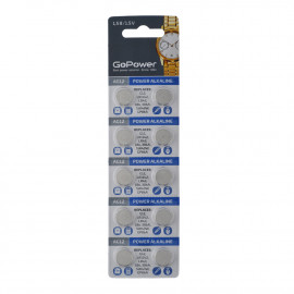 00-00023157 Alkaline Элемент питания G12/LR1142/LR43/386A/186 1.5В, 10шт, GoPower - 00-00023157 Alkaline Элемент питания G12/LR1142/LR43/386A/186 1.5В, 10шт, GoPower