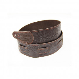 FL660347L11 Leather 11 Ремень для гитары, кожаный, махагон, тиснение рептилия, Fidel - FL660347L11 Leather 11 Ремень для гитары, кожаный, махагон, тиснение рептилия, Fidel