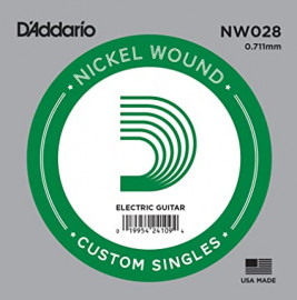 NW028 Nickel Wound Отдельная струна для электрогитары, никелированная, .028, D'Addario - NW028 Nickel Wound Отдельная струна для электрогитары, никелированная, .028, D'Addario