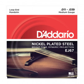 EJ67 Комплект струн для мандолины, никелированные, Medium, 11-39, D'Addario - EJ67 Комплект струн для мандолины, никелированные, Medium, 11-39, D'Addario