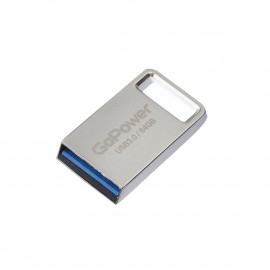 00-00027359 Mini Флеш-накопитель 64GB USB3.0, металл, серебряный, GoPower - 00-00027359 Mini Флеш-накопитель 64GB USB3.0, металл, серебряный, GoPower