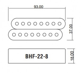 BHF-22-8-P-BK-N Звукосниматель магнитный для 8-струнной гитары, хамбакер, нековый, черный, Belcat - BHF-22-8-P-BK-N Звукосниматель магнитный для 8-струнной гитары, хамбакер, нековый, черный, Belcat